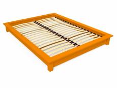 Lit futon 2 places bois massif solido 160x200 orange