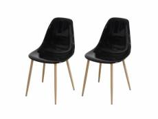 Lot de 2 chaises cristal transparent noir - l 47 x p 54 x h 84 cm - clody TMCLODYCHTNR2