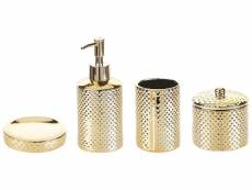 Lot de 4 accessoires de salle de bains en céramique dorée cumana 316971
