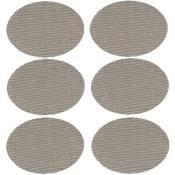 Lot de 6 Sets de table Maoli oval effet tissé - 45 x 35 cm - Noir et Blanc - Longueur 48, Largeur 35, Epaisseur 0.02cm - Noir