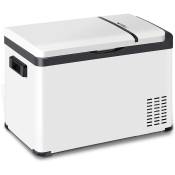 Mini Frigo de Voiture. Petit Réfrigérateur Portable Chaud/Froid. Glacière Électrique 30L. 61x32x40 cm. Blanc - Woltu