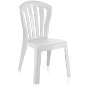 Pegane - Lot de 4 chaises de jardin empilables en résine coloris blanc - Longueur 52 x Profondeur 52 x Hauteur 88 cm
