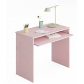 Pegane - Table bureau pour ordinateur coloris rose - Dim : 79 x 90 x 54 cm