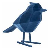 Present Time - Statuette oiseau design floqué Origami - 18 x 9 x 24 - Bleu