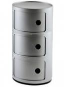 Rangement Componibili / 3 tiroirs - H 58 cm - Kartell gris en plastique