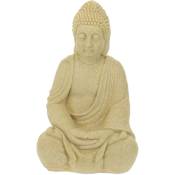 Relaxdays - Statue de Buddha figurine de Bouddha décoration jardin sculpture céramique Zen 50 cm, sable