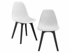Set de 2 chaises cuisine salle à manger 83 cm blanc et noir helloshop26 03_0003629