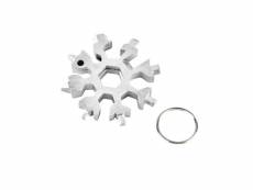 Shop-story - snowflake silver : porte-clés multifonctions 18-en-1 en acier inoxydable Snowflake Silver