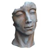 Statue visage homme extérieur petit format - Rouille