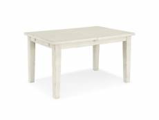 Table à manger bois blanc 140-180x95x78.5cm - décoration d'autrefois