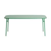 Table à manger d'extérieur lisse rectangle en aluminium vert menthe 180cm Week end -