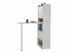 Table de cuisine et 2 meubles de rangement blancs - coloris: blanc LUCKY681BLB