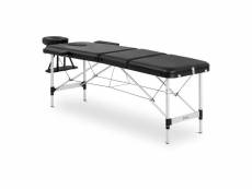 Table de massage pliante cadre aluminium revêtement : pvc noire helloshop26 14_0003636