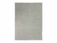 Terra cotton croisillons - tapis 100% coton blanc/écru-sable 190x290