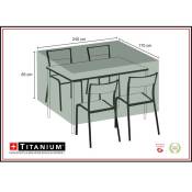 Titanium - Housse de protection pour table rectangulaire + chaises 240 x 170 x 85 cm - Noir