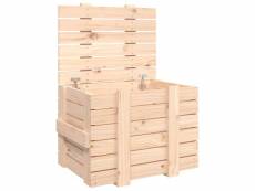 Vidaxl boîte de rangement 58x40,5x42 cm bois massif