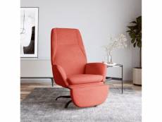 Vidaxl chaise de relaxation avec repose-pied rose velours