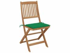Vidaxl chaises pliables de jardin 2 pcs avec coussins