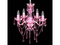 Vidaxl lustre avec 5 ampoules crystal rose 240310