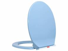 Vidaxl siège de toilette à fermeture en douceur bleu ovale 145823