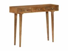 Vidaxl table console bois de manguier massif 102 x 30 x 79 cm 246976