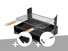 Barbecue charbon - Grilloir à poser Somagic + Gant