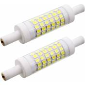 Beijiyi - 2 ampoules led R7S 78 mm 5W 15 x 78 mm, Blanc froid 6000K, 220V