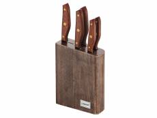 Bloc de couteaux de cuisine 6 pièces, bloc en bois, lames en acier inoxydable, maestro, mr-1416, , argent