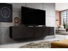 Bobochic meuble tv suspendu 200 cm alice noir