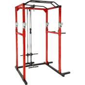 Cage de Musculation, Rack de Musculation, Station de Fitness - cage station de musculation, barre de traction, station musculation - noir/rouge