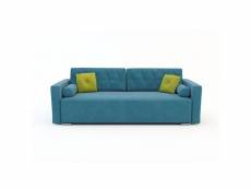 Canapé en lit convertible avec coffre de rangement - en tissu - salon & séjour - 230x105x92 cm - iska - bleu (trinity 13+12)