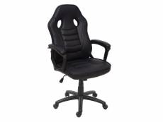 Chaise de bureau hwc-f59, chaise pivotante, chaise racing et gaming, similicuir ~ noir