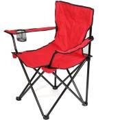 Chaise de Camping Pliante,Portable,avec Porte-gobelet,Capacité 130kg,Adaptée Camping,Jardin, Pêche,Terrasse,Barbecue-rouge