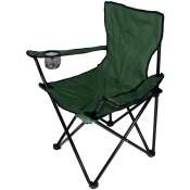 Chaise de Camping Pliante,Portable,avec Porte-gobelet,Capacité 130kg,Adaptée Camping,Jardin, Pêche,Terrasse,Barbecue-Vert armée