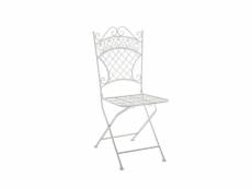 Chaise de jardin pliable en fer forgé blanc mdj10082