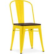 Chaise de salle à manger - Design Industriel - Bois et Acier - Stylix Jaune - Bois, Acier - Jaune