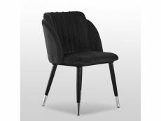 Chaise de salle à manger en velours noir, milano - style vintage & design - salon, chambre