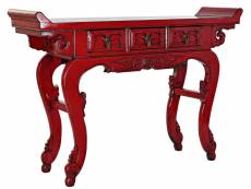 Console table console en métal et orme coloris rouge