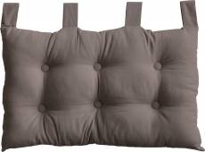 Coussin tête de lit en coton et pattes boutonnées - VISON - 70 x 45 cm
