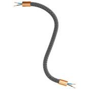 Creative Cables - Kit Creative Flex tube flexible recouvert de tissu RZ30 Noir Fer 30 cm - Cuivre satiné - Cuivre satiné