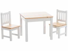 Ensemble table et chaises pour enfants mides , nature / blanc