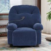 Fauteuil de massage électrique, fauteuil avec chauffage massant et support pour téléphone, bleu, 92x96x105cm