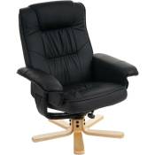 Fauteuil de télé M56, fauteuil de relaxation sans tabouret, similicuir - noir