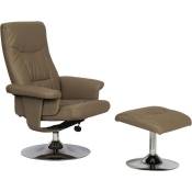 Fauteuil relax + repose-pieds -Louis- - Beige