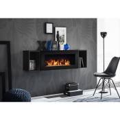 Fireplace Cabinet Noir Mat & Noir Brillant - Noir Mat & Noir Brillant