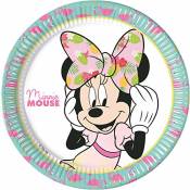 Folat Assiettes Minnie Mouse Tropical 23cm-8 pièces,