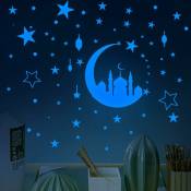 Glow in The Dark Stars for Ceiling, Bright Blue Glow in The Dark Stars and Moon Stickers Muraux Étoiles de Plafond Lumineuses Glow in The Dark