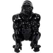 Gorille accroupi en résine 46 cm - Noir