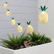 Guirlande lumineuse - lanterne ananas led - 10 pièces - énergie solaire - Jaune