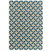 Hellocarpet - Tapis motif carreaux de ciment extérieur et intérieur design Sepya Bleu pétrole 120x170 - Bleu pétrole